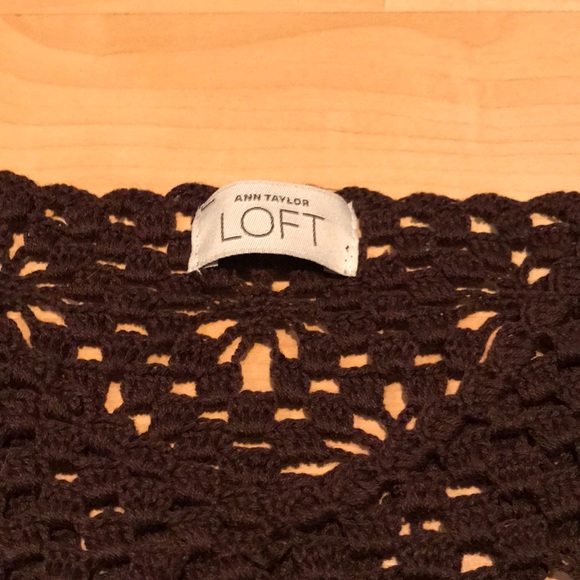🌟💙Ann Taylor Loft NEW!! Cute Brown Knit Poncho - Picture 3 of 4